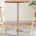 vidaXL Table de bar marron clair Ø60x89 5 cm bois massif de chêne