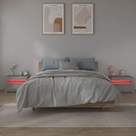 vidaXL Tables de chevet 2 Pièces avec LED sonoma gris 60x35x40 cm