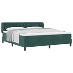 vidaXL Lit à ressorts avec matelas Vert foncé 180 x 200 cm Velours