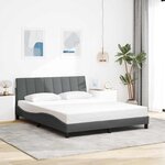 vidaXL Cadre de lit sans matelas Hanko gris foncé 160x200 cm tissu