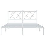 vidaXL Cadre de lit métal avec tête de lit blanc 140x190 cm
