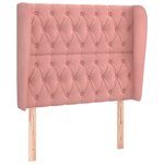 vidaXL Tête de lit avec oreilles Rose 93x23x118/128 cm Velours