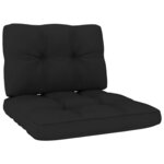 vidaXL Chaises de jardin lot de 2 avec coussins noir Pin imprégné