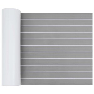 vidaXL Tapis de bateau Rayé Gris clair et blanc 240 x 60 cm EVA