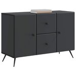 vidaXL Buffet avec tiroir Noir 89 x 34 5 x 60 cm Bois d'ingénierie