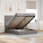 VidaXL Cadre de lit ottoman avec matelas taupe 140x190 cm tissu