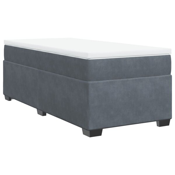 vidaXL Sommier à lattes de lit et matelas Gris foncé 90x190 cm Velours