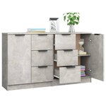vidaXL Buffets 2 Pièces Gris béton 60x30x70 cm Bois d'ingénierie
