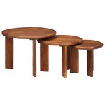 vidaXL Tables basses gigognes 3 Pièces Marron miel Bois de mangue massif