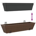 vidaXL Jardinières avec crochets 2 Pièces marron résine tressée