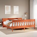 vidaXL Lit bibliothèque sans matelas cire marron 200x200 cm pin massif