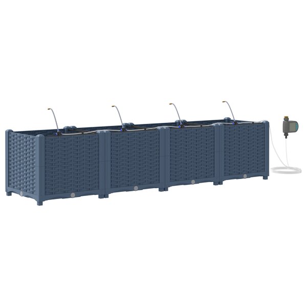 vidaXL Jardinières de jardin 1 pc Gris 160 x 40 x 37.5 cm Plastique