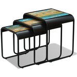 vidaXL Tables gigognes 3 Pièces Bois de récupération massif