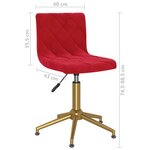 vidaXL Chaise pivotante de salle à manger Rouge bordeaux Velours