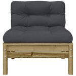 vidaXL Canapé de jardin avec coussins et repose-pied 2 places