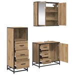 vidaXL Ensemble de mobilier de salle de bain 3 Pièces chêne artisanal