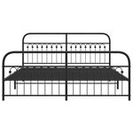 vidaXL Cadre de lit métal sans matelas avec pied de lit noir 183x213cm