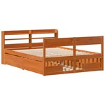 vidaXL Cadre de lit sans matelas cire marron 120x200cm bois pin massif