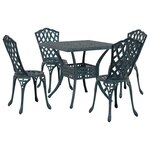 vidaXL Ensemble de tables de jardin 5 Pièces Vert Aluminium coulé