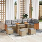 vidaXL Ensemble de canapé de jardin 10 Pièces Beige et gris clair