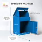 Boîte à colis moyenne 1 porte Bleu à accès frontal Acier galvanisé SMART PARCEL BOX™