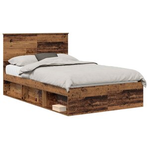 vidaXL Cadre de lit Bois ancien 120 x 190 cm Bois de pin massif