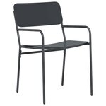 vidaXL Chaises de jardin 2 Pièces Anthracite 51 x 55 x 81 cm Acier