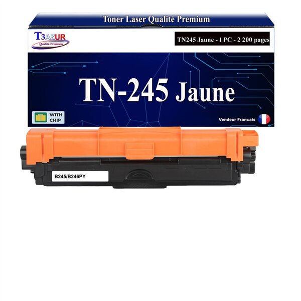 T3AZUR - Toner compatible avec Brother TN245 pour Brother MFC-9340CDW  MFC9340CDW - Jaune