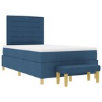 vidaXL Lit à Sommier avec Matelas & Banc Bleu 120x190 cm Tissu