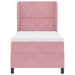 vidaXL Lit à ressorts avec matelas rose 100 x 200 cm en velours