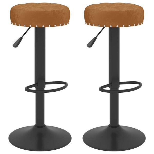 vidaXL Tabourets de bar lot de 2 marron velours