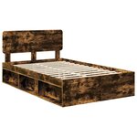 vidaXL Cadre de lit Chêne fumé 120 x 200 cm Pin massif