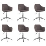 vidaXL Chaises pivotantes à manger lot de 6 taupe tissu