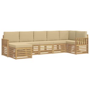 vidaXL Ensemble de canapés d'extérieur 6 Pièces Blanc et Beige