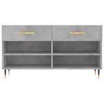 vidaXL Banc à chaussures gris béton 102x35x55 cm bois d'ingénierie