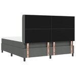 vidaXL Lit à ressorts avec matelas Gris foncé 180 x 200 cm tissu