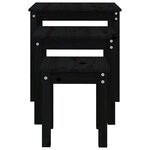 vidaXL Tables gigognes 3 Pièces Noir Bois de pin massif