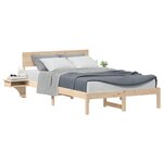 vidaXL Cadre de lit avec tête de lit Marron 120 x 200 cm Pin massif