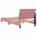 vidaXL Cadre de lit avec tête de lit Rose 90x190 cm Velours