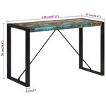 vidaXL Table à manger 120x55x76 cm bois massif de récupération