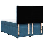 vidaXL Sommier à lattes de lit et matelas Bleu foncé 140x200cm Velours