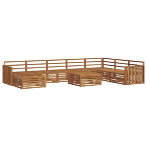 vidaXL Ensemble de canapés d'extérieur 9 Pièces Naturel