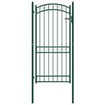 vidaXL Portail de clôture avec dessus arqué Acier 100x200 cm Vert