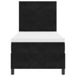 vidaXL Lit à ressorts avec matelas Noir 80 x 200 cm Velours