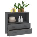 vidaXL Buffet HAMAR Gris foncé 85x35x80 cm Bois massif de pin