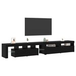 vidaXL Meuble TV 3 Pièces Chêne noir 260 x 37 x 40 cm Bois d'ingénierie