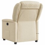 vidaXL Fauteuil inclinable de massage électrique crème tissu
