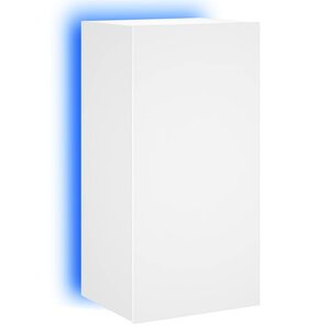 vidaXL Meuble TV mural avec lumières LED blanc 40 5x35x80 cm