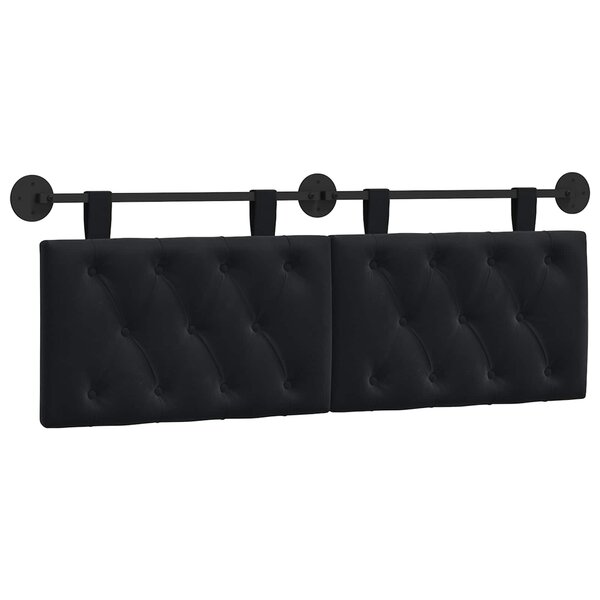vidaXL Tête de lit suspendue Avec lumière LED Noir Velours