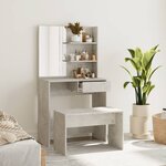vidaXL Ensemble de coiffeuse Gris béton 74 5x40x141 cm